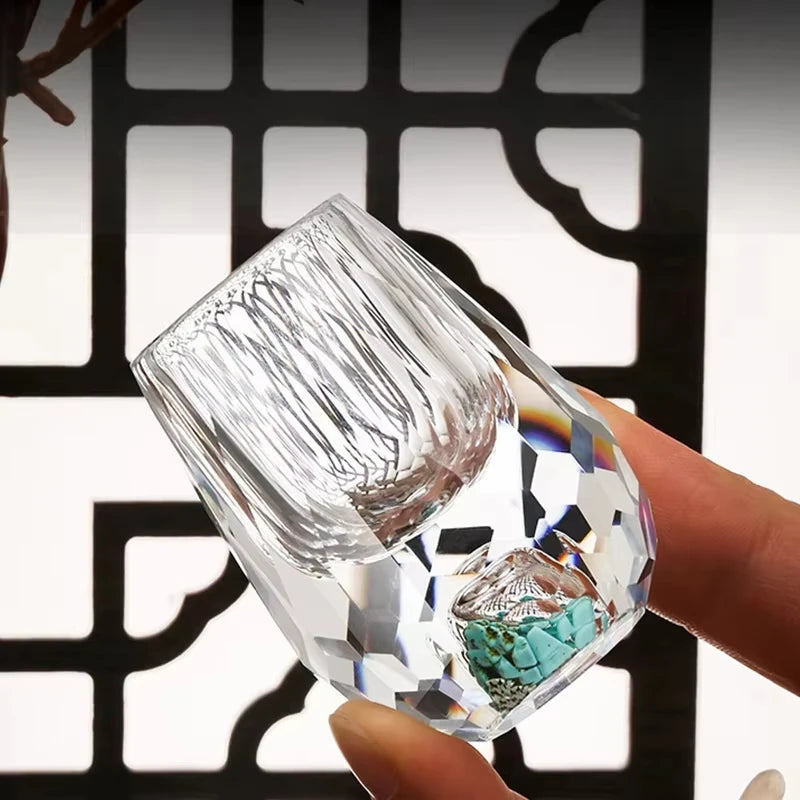 Diamond Crystal Liquor Shot Glasses and Spirit Dispenser Set