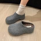 Women's Faux Suede Flat Platform Slip-On Mules
