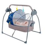 Foldable Baby Cradle Swing and Electric Rocking Bassinet
