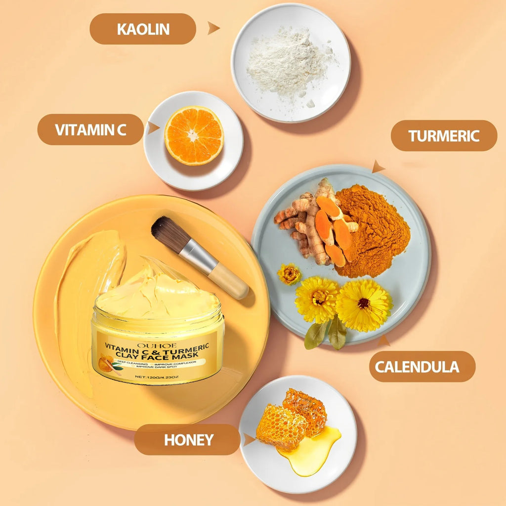 Women's Vitamin C Turmeric Exfoliating Deep Cleaning Facial Mask