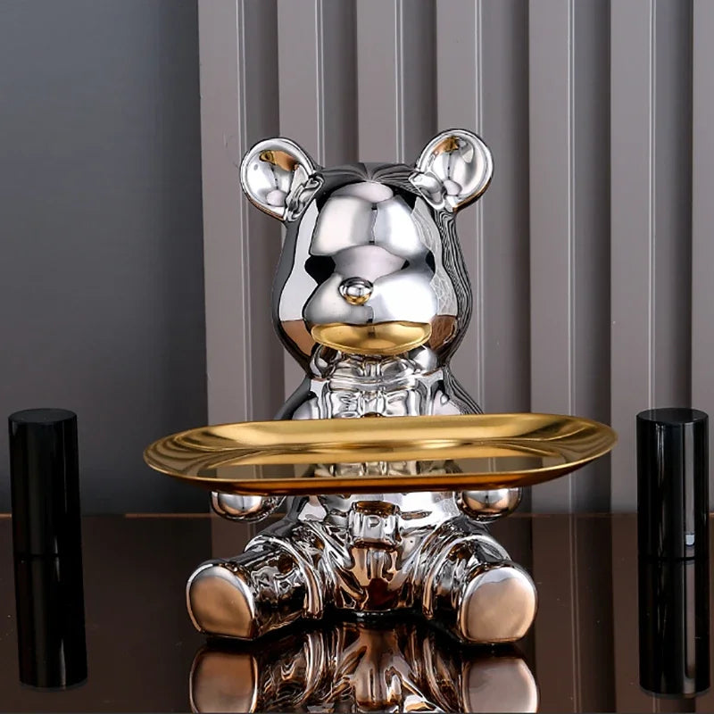 Plating Bear Ceramic Storage Box and Tabletop Ornament