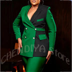 Women's Classic Tailored Blazer and Trousers Suit Set
