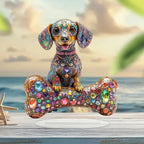 Boho Puppy Dog Flat Acrylic Plaque and Tabletop Ornament