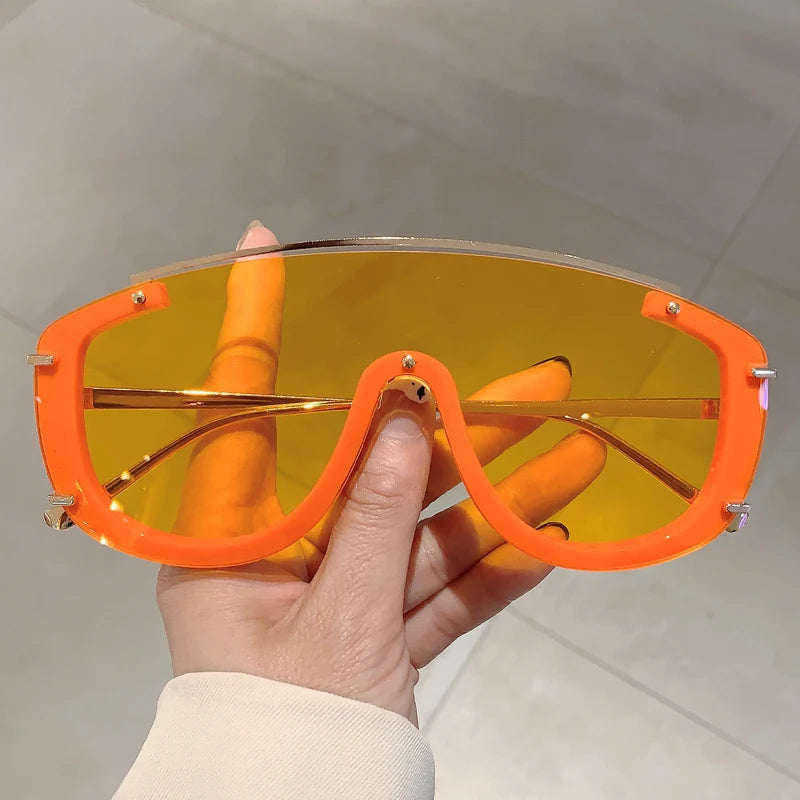 Women's Trendy Y2k Futuristic Gradient Semi-Rimless Sports Sunglasses