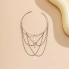 Women's Fashion Open Upper Arm Cuff Bracelet Rectangle Tassel Bangle