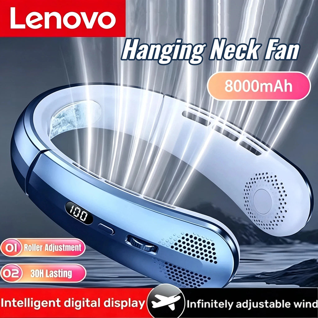 Portable Bladeless Hanging Neck Fan with LED Digital Display