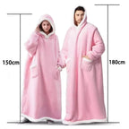 Unisex Oversized Long Flannel Blanket Hoodie Sweatshirt