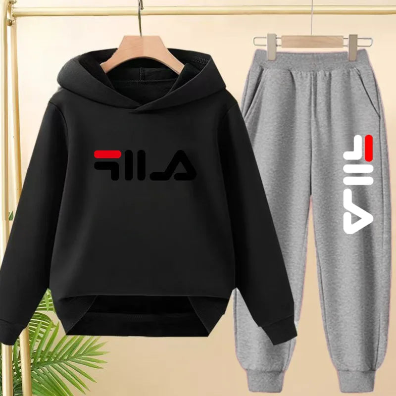Kids' Pullover Hoodie Sweatshirt Pants Two-Piece Set