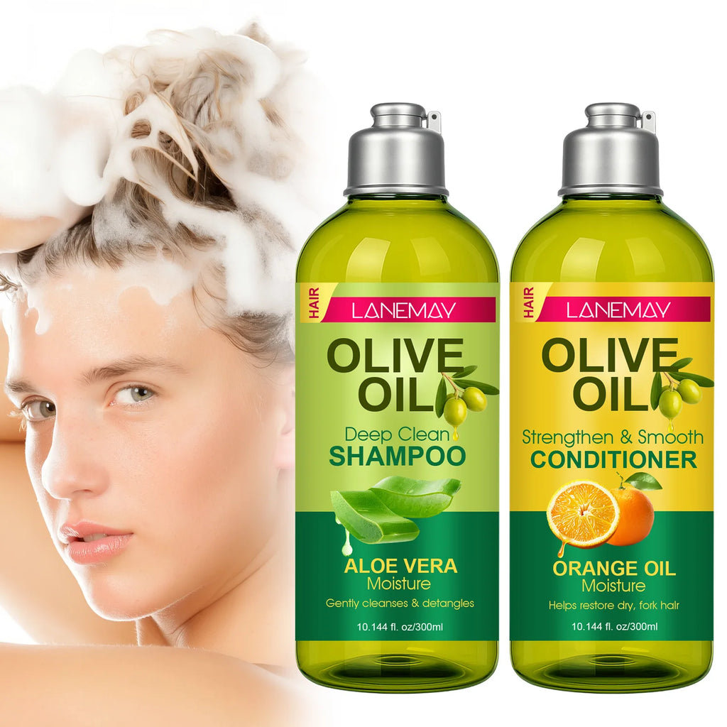 Olive Oil Shampoo and Conditioner Set Smooth Frizzy Hair 10.1 fl oz Each