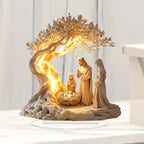 Yellow Acrylic Nativity Scene Desktop Plaque and Tabletop Signboard