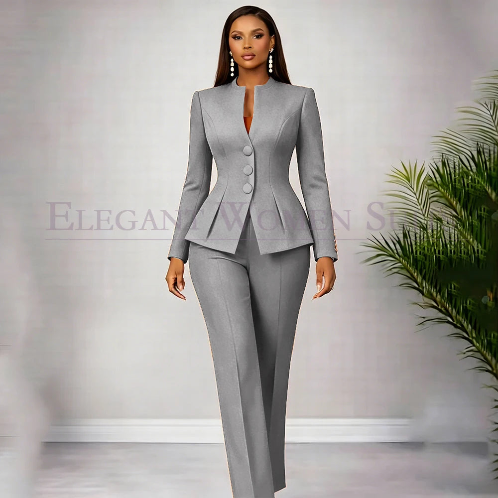 Men's Tailored Two-Piece Blazer and Pants Suit