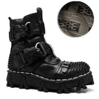 Men's Fashion Genuine Leather Handmade Punk Boots 1809