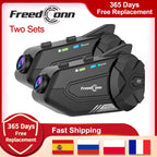 Motorcycle Helmet Bluetooth Intercom and 1080P Dash Cam Headset