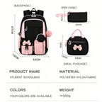 Girls' Waterproof Large Kawaii School Laptop Backpack Set