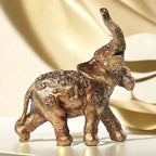 Handcrafted Elephant Resin Statue and Tabletop Shelf Ornament