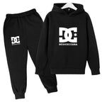 Kids' Casual Simple Print Hoodie Pants Two-Piece Set