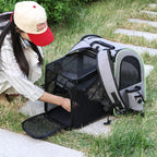 Expandable Pet Carrier Backpack Breathable Travel Bag for Cats and Small Dogs
