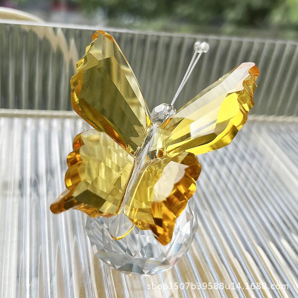 Crystal Cut Butterfly Ornament and Desktop Tabletop Figurine