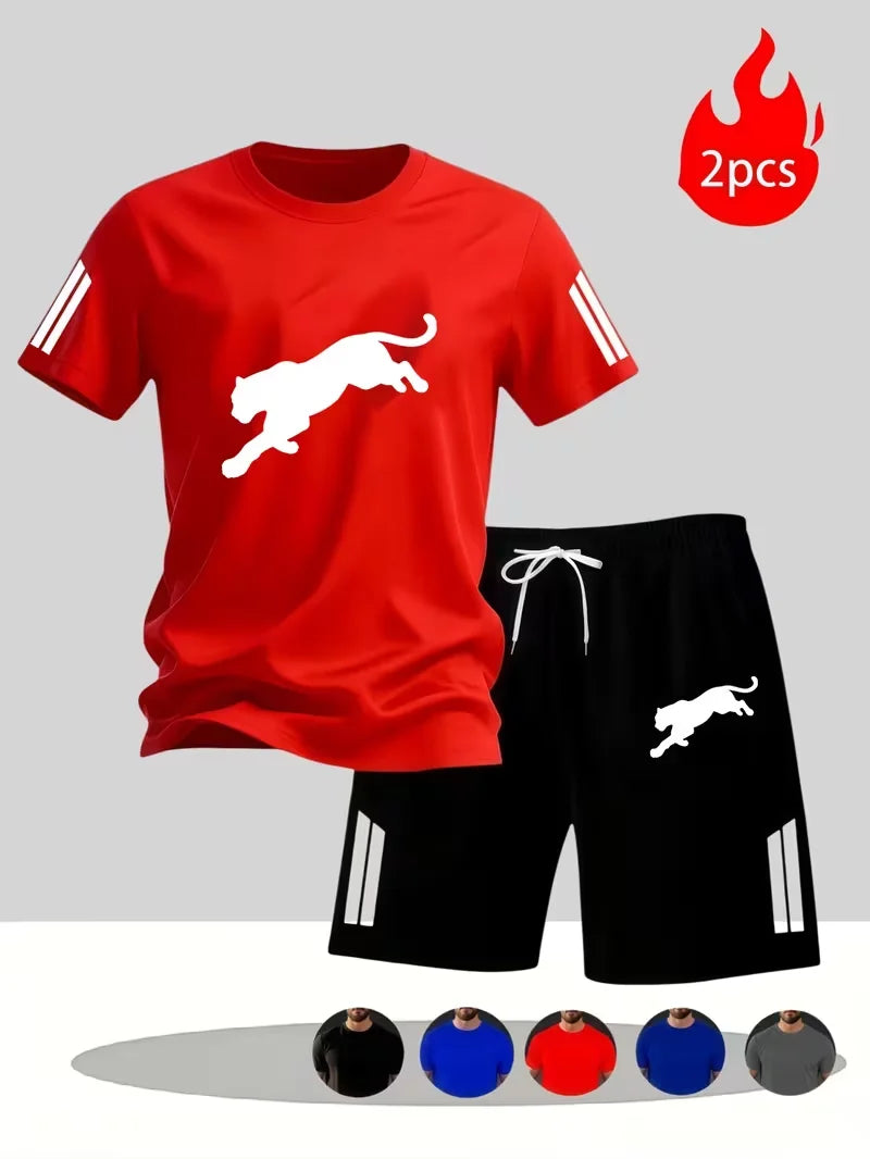 Men's Casual Summer T-Shirt and Shorts Suit Set