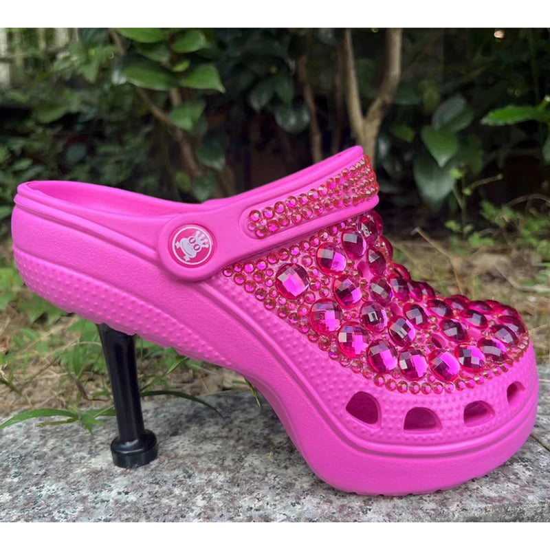 Women's Snake Shaped Rhinestone Pointed Toe High Heel Sandals