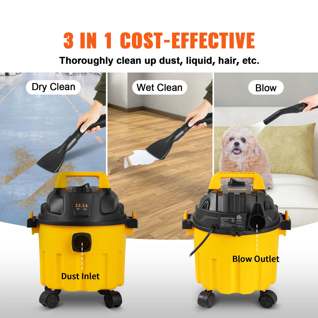 Portable Wet and Dry Shop Vacuum Cleaner with Blower Function 800W VV-GSXCQ-10L