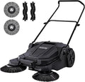 Walk-Behind Hand Push Floor Sweeper and Manual Yard Cleaner