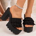 Women's Chunky Platform Sandals High Heel Mules Summer Party Shoes