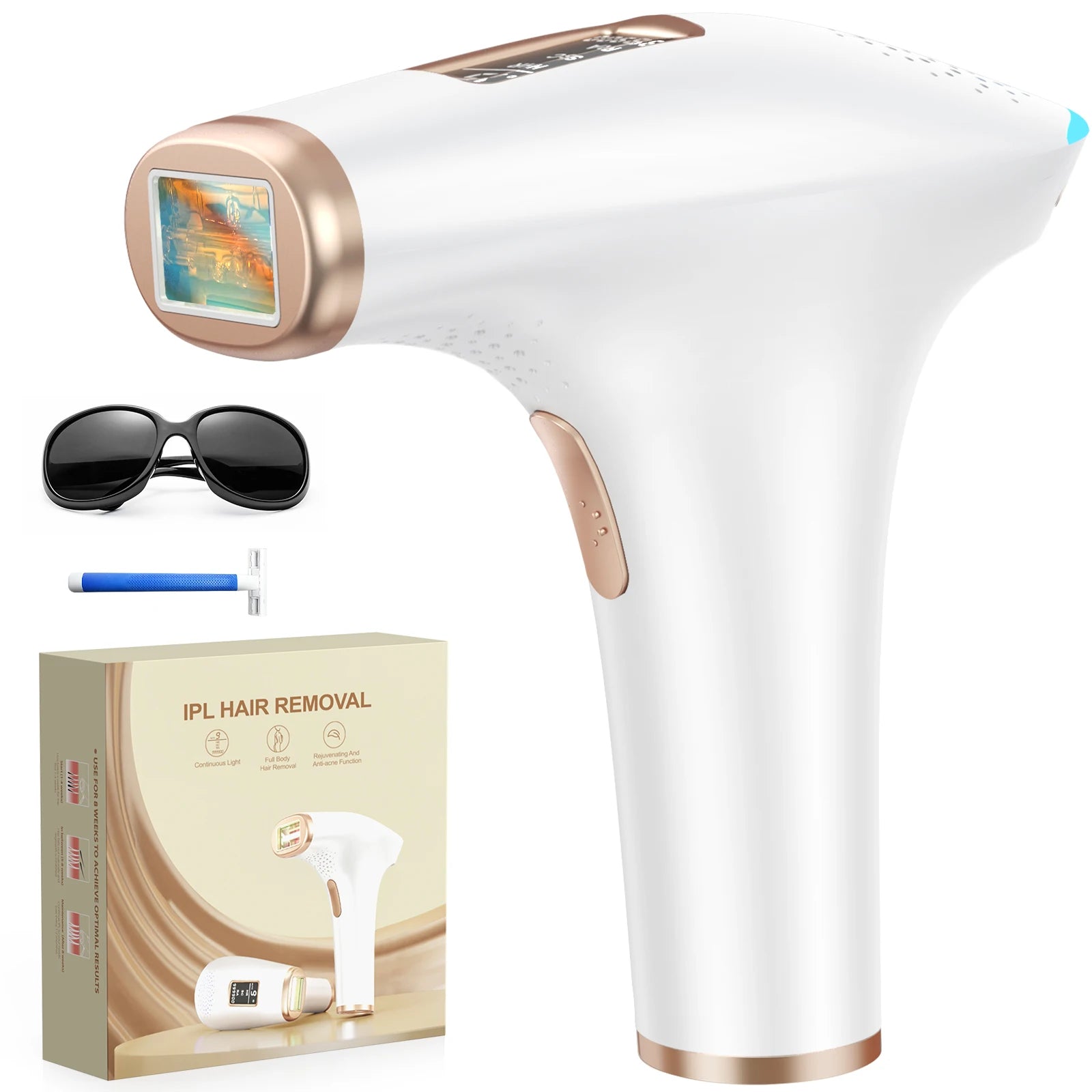 IPL Hair Removal Device with 999900 Flashes and 3-in-1 Modes