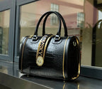 Women's Microfiber Synthetic Leather Boston Handbag