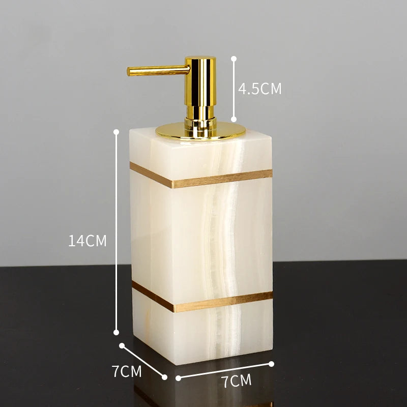 White Onyx Natural Marble Bathroom Accessory Set M28
