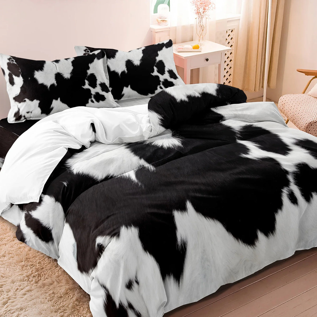 Rustic Cow Pattern Duvet Cover and Printed Bedding Set