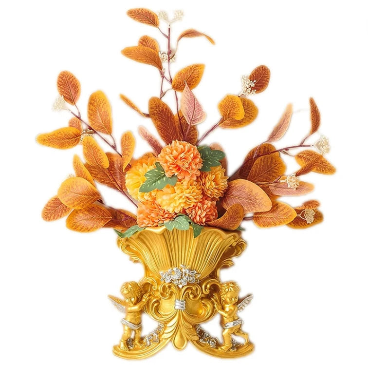 European Resin Angel Wall Vase and Planter Mural Ornament