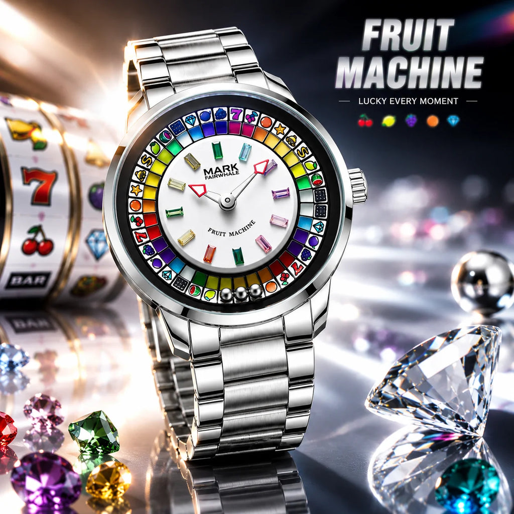 Men's Full Color Rotatable Dial Quartz Watch with Luminous Wheel