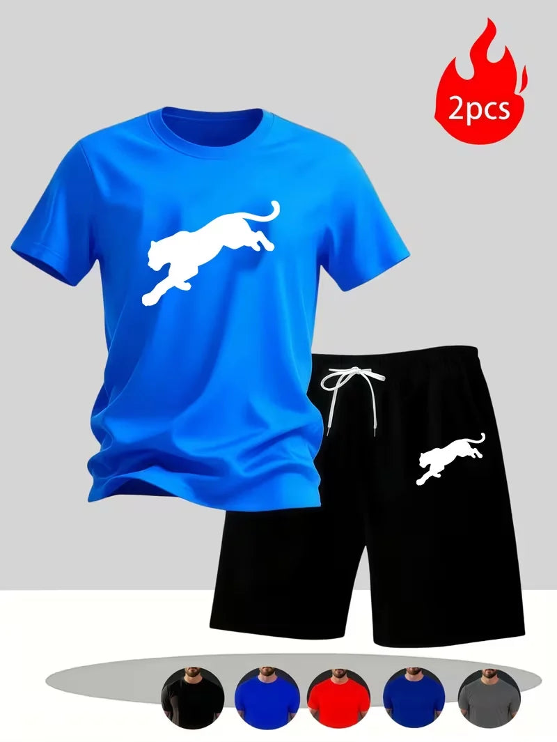 Men's Casual Summer T-Shirt and Shorts Suit Set
