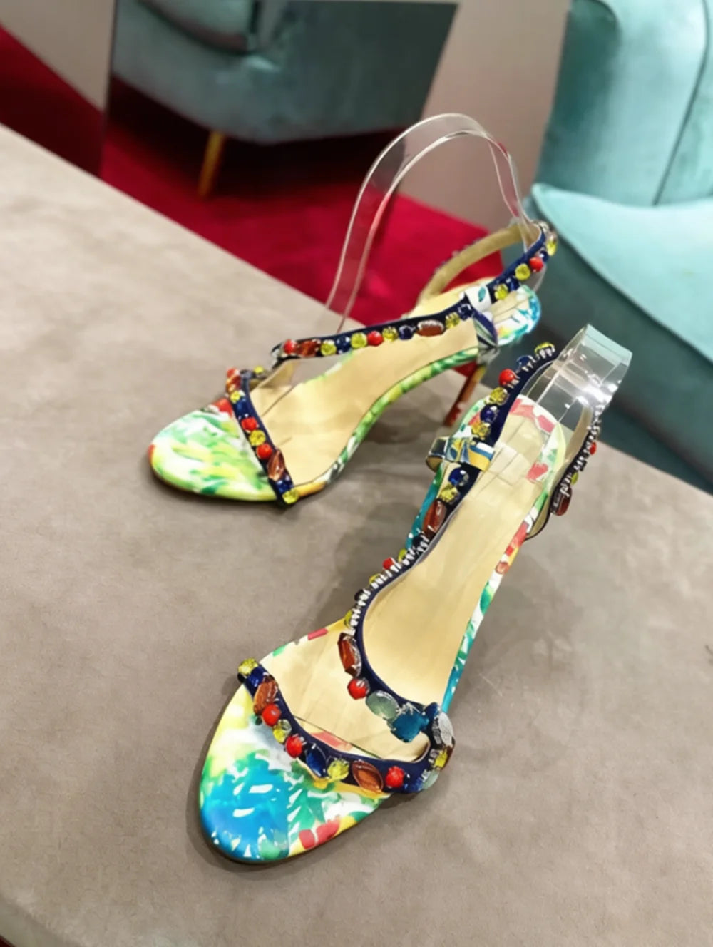 Women's Punk Rock Studded Straps Stiletto Sandals