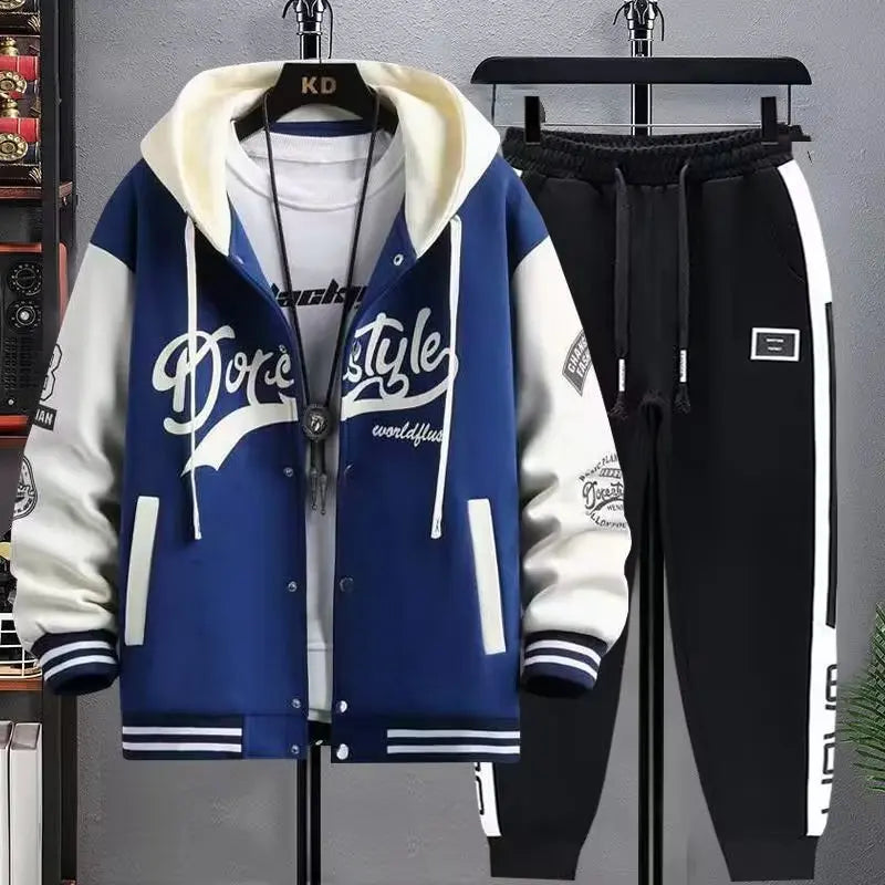 Men's Casual Hooded Sweatshirt and Jogger Pants Tracksuit Set