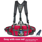 Waterproof Hiking Waist Bag with Reflective Strip and 1.3-Gallon Capacity