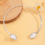 Women's Fashion Baroque Imitation Pearl Torque Necklace Jewelry Set