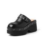 Women's Riveted Platform Round Toe Slippers