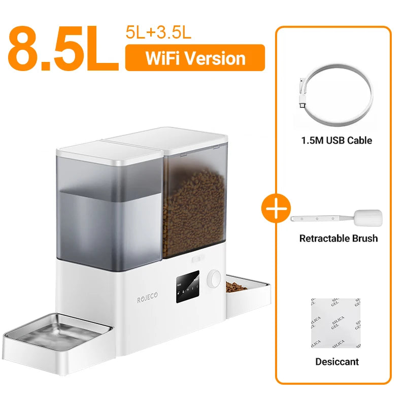Automatic WiFi Pet Feeder and Water Fountain 2-in-1 Smart App Control