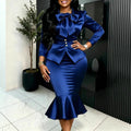 Women's Single Breasted Coat Mermaid Skirt Dress Suit
