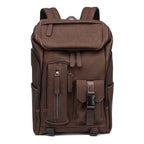 Men's Fashion PU Leather Large Capacity Travel Laptop Backpack