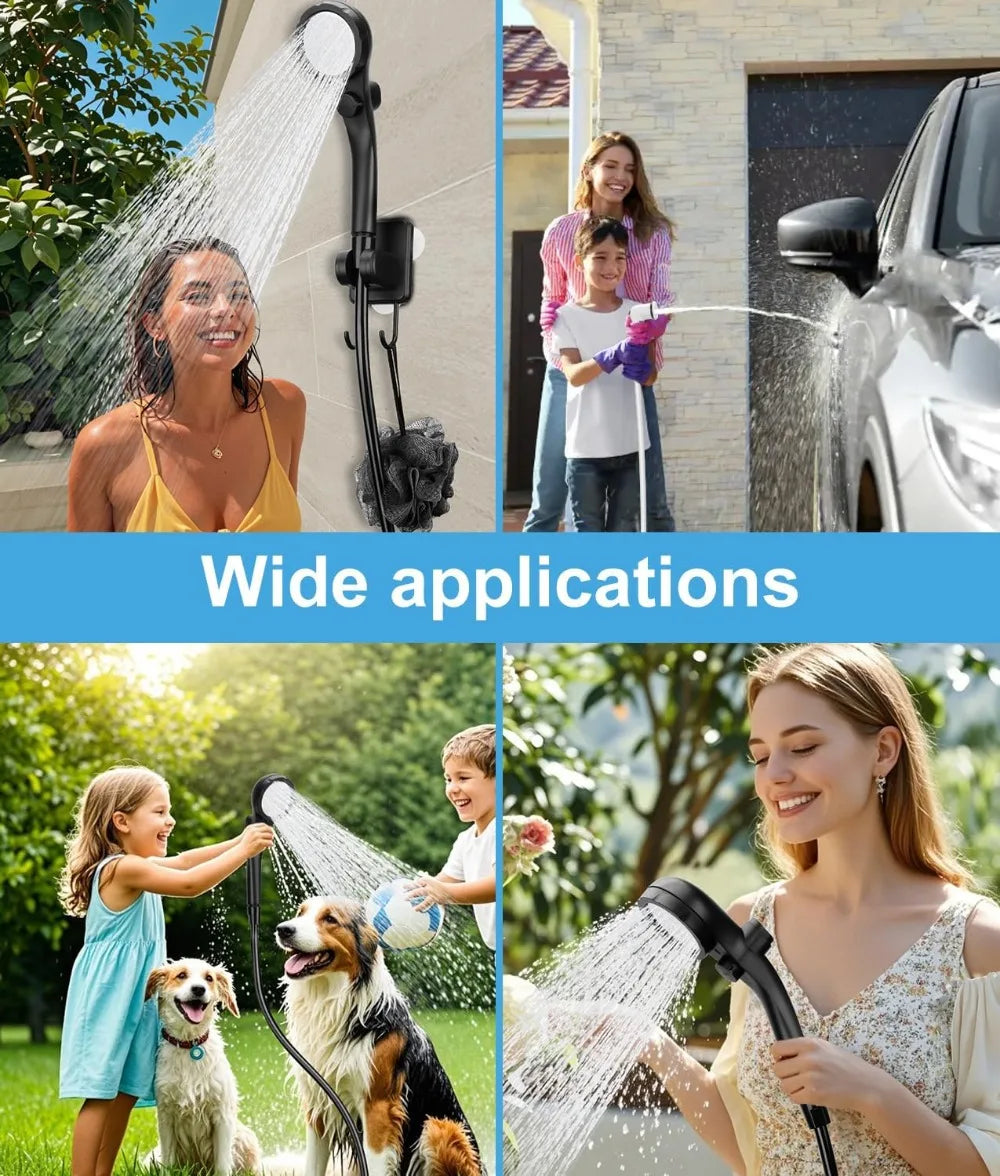 Portable Camping Shower with Rechargeable 6000mAh Pump and 5.3 Gallon Bag