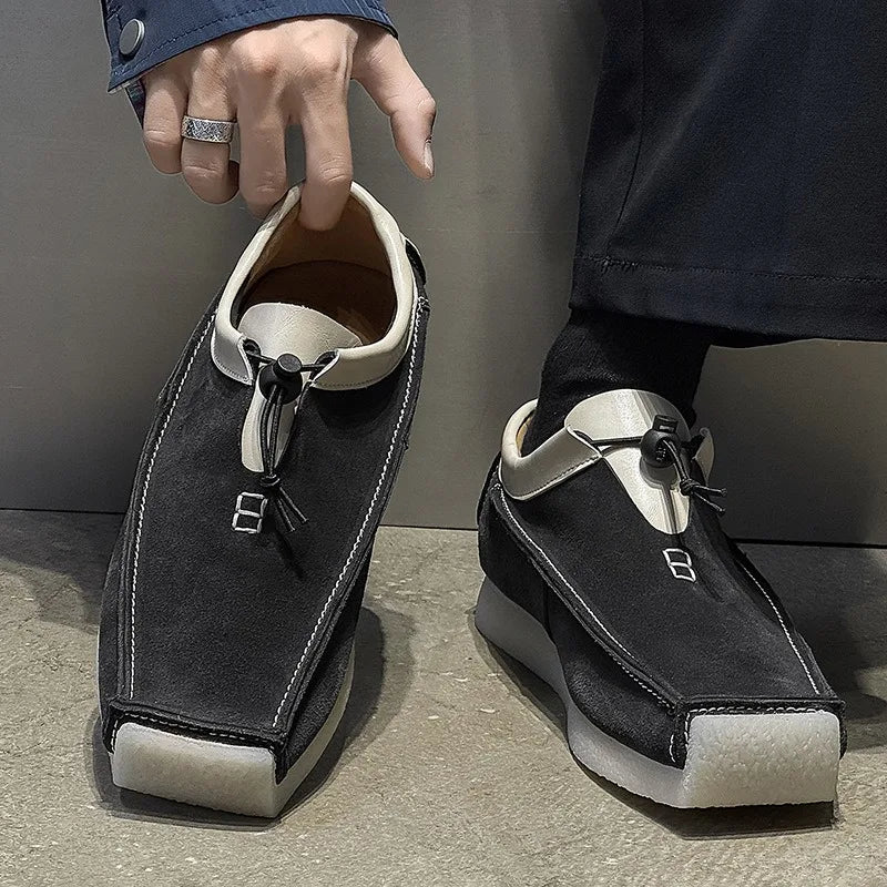 Men's Square Toe Suede Slip-On Casual Loafers