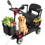 4 Wheel Folding Electric Mobility Scooter with Dual Baskets