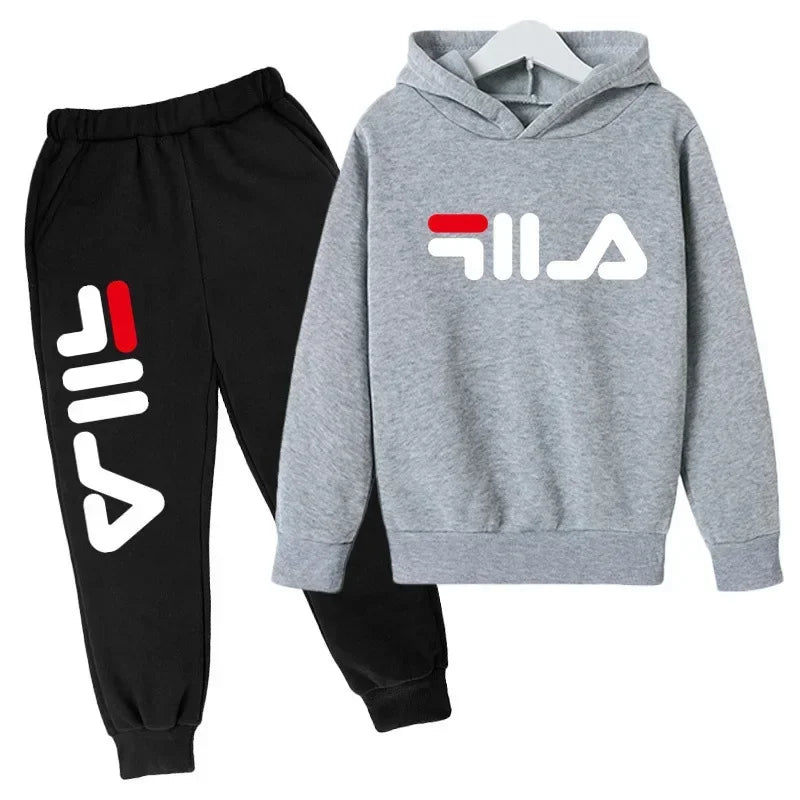 Kids' Casual Sports Hoodie Pants Two-Piece Set