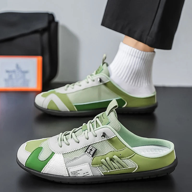 Men's Breathable Mesh Slip-On Mules Casual Summer Shoes