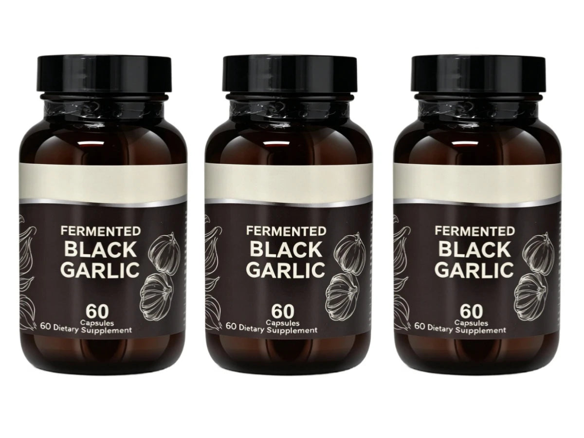 Fermented Black Garlic Capsules and Herbal Antioxidant Supplement