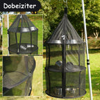 Folding 3-Tier Camping Storage Net with Zipper for Tableware