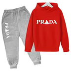 Kids' Pattern Hooded Sweatshirt Pants Two-Piece Set